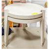 Image 1 : 2 PLASTIC ROUND PATIO SIDE TABLES