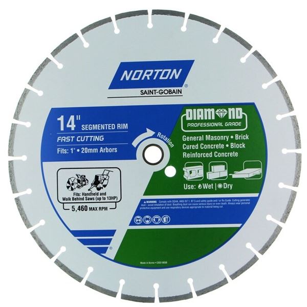 NEW 14" NORTON DIAMOND SAW BLADE