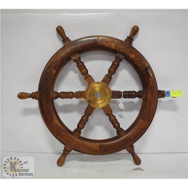 VINTAGE SHIP WHEEL DECOR PIECE APPROX 20" DIAMETER