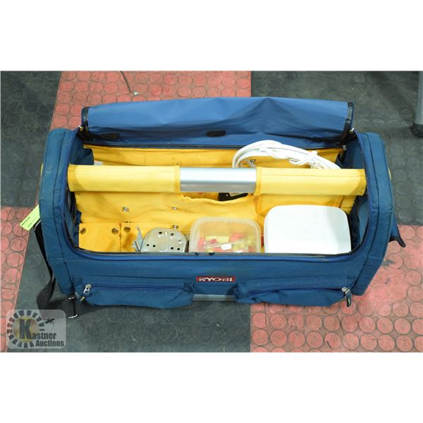 RYOBI CLOTH TOOL BAG WITH CONTENTS