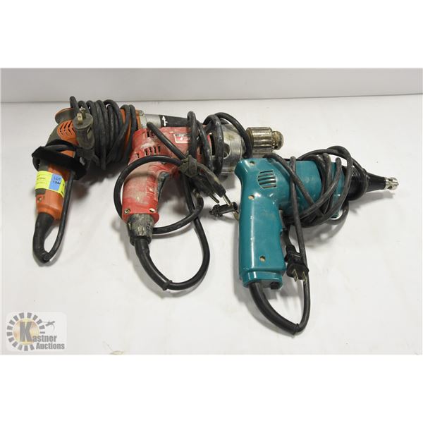 LOT OF 3 CORDED DRILLS