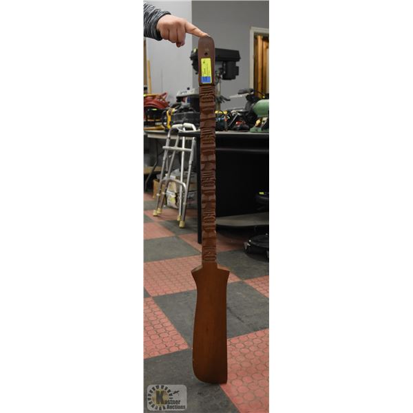CARVED WOOD DECORATIVE PADDLE - 41" TALL