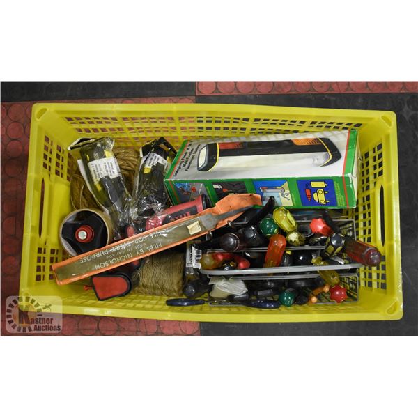 HARDWARE ASSORTED PLUS TOOLS BOX LOT