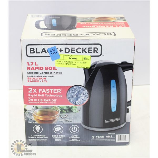 BLACK & DECKER 1.7L ELECTRIC KETTLE- NEW IN BOX