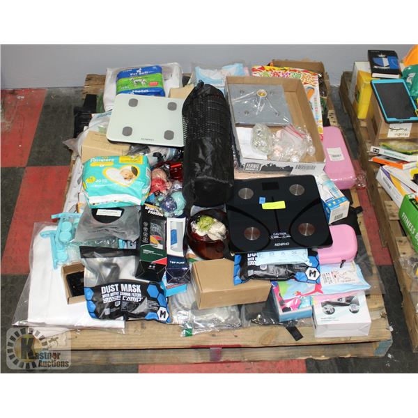 PALLET OF STORE SHELF PULLS AND RETURNS SOLD AS IS