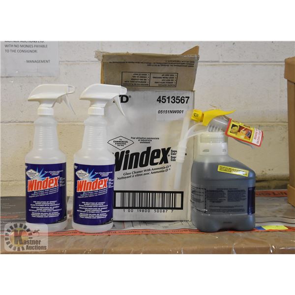 CASE WITH COMMERCIAL WINDEX & APPLICATOR BOTTLES