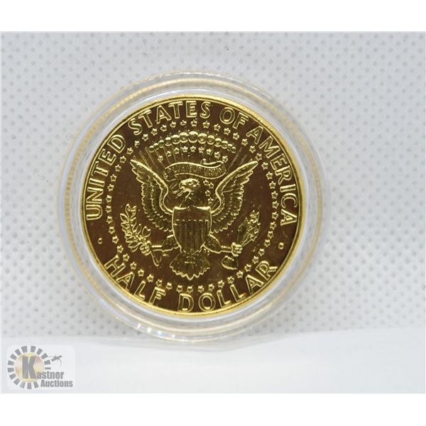 24KT GOLD PLATED US HALF DOLLAR 1989