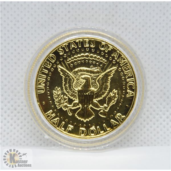 24KT GOLD PLATED US HALF DOLLAR 1983