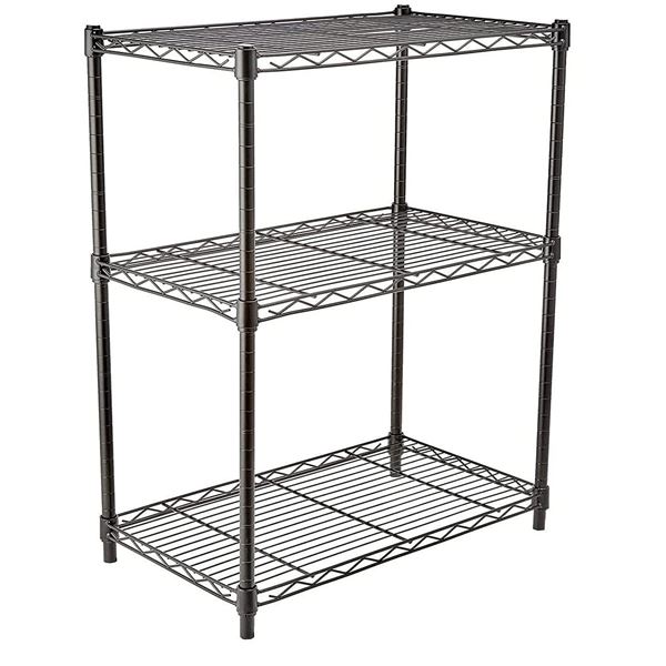 NEW 3 TIER WIRE SHELVING UNIT, BLACK