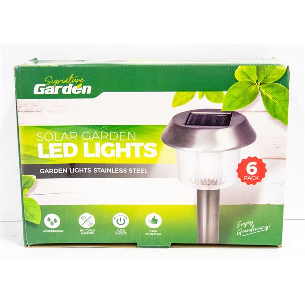 NEW SET OF 6 SOLAR GARDEN LED LIGHTS