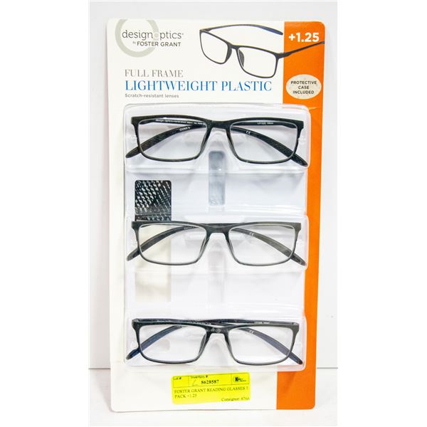 FOSTER GRANT READING GLASSES 3 PACK +1.25