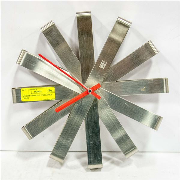 MODERN UMBRA ST. STEEL WALL CLOCK