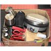 Image 1 : BOX WITH KNIFE SET, WAFFLE IRON ETC