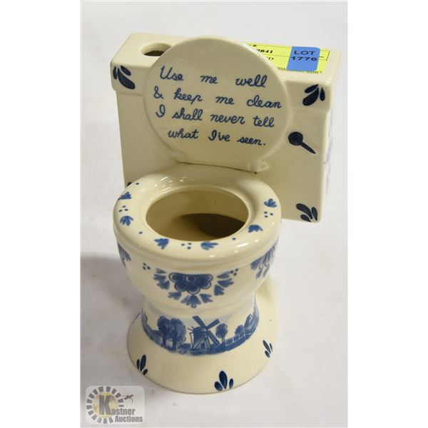 DELFT TOILET SHAPED TOOTHBRUSH HOLDER