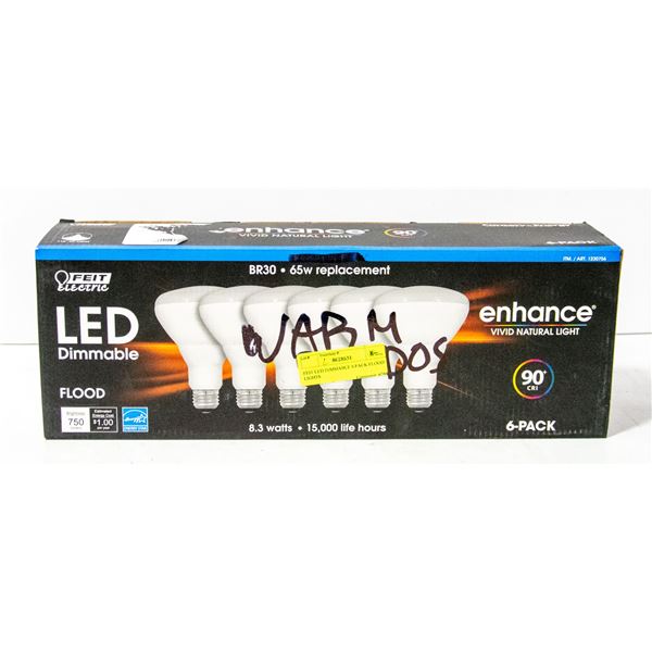 FEIT LED DIMMABLE 6 PACK FLOOD LIGHTS