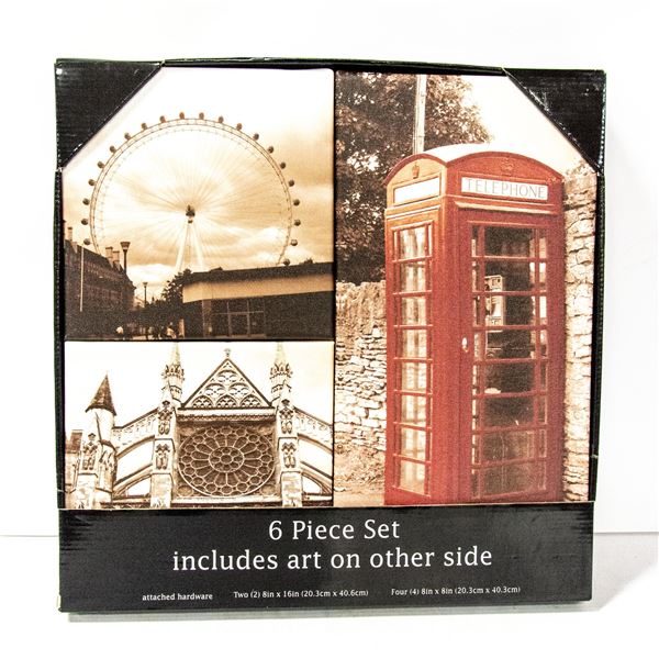 NEW 6-PIECE CANVAS ART SET WITH ATTACHED