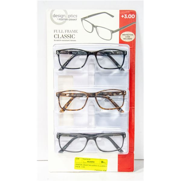 FOSTER GRANT READING GLASSES 3 PACK +3.00