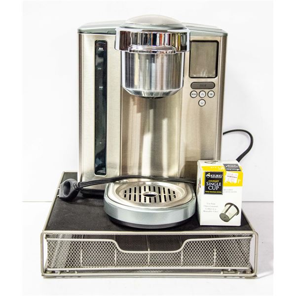 BOX WITH BREVILLE KEURIG COFFEE MAKER, BRUSHED