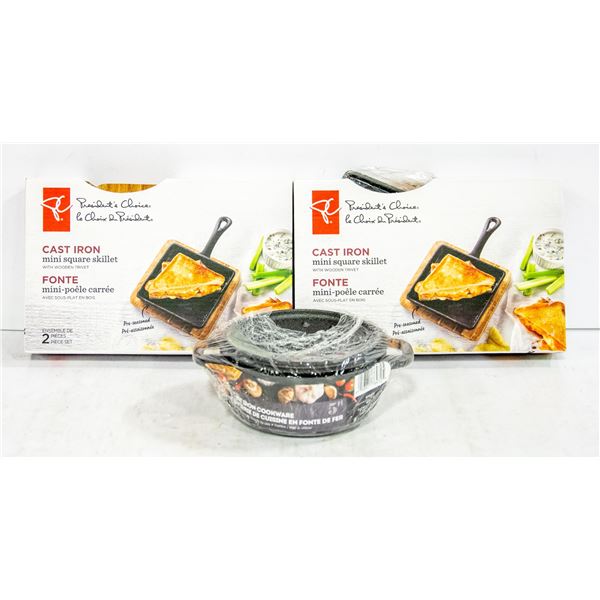 SEALED CAST IRON PRE-SEASONED PANS