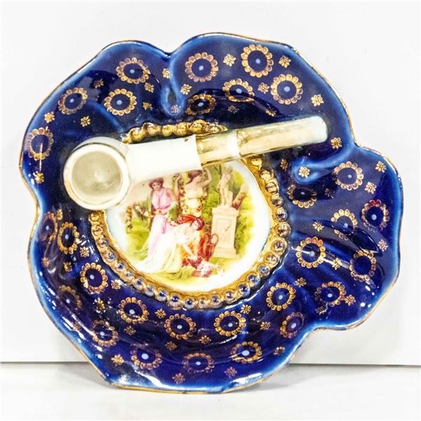 VINTAGE COBALT BLUE ASHTRAY