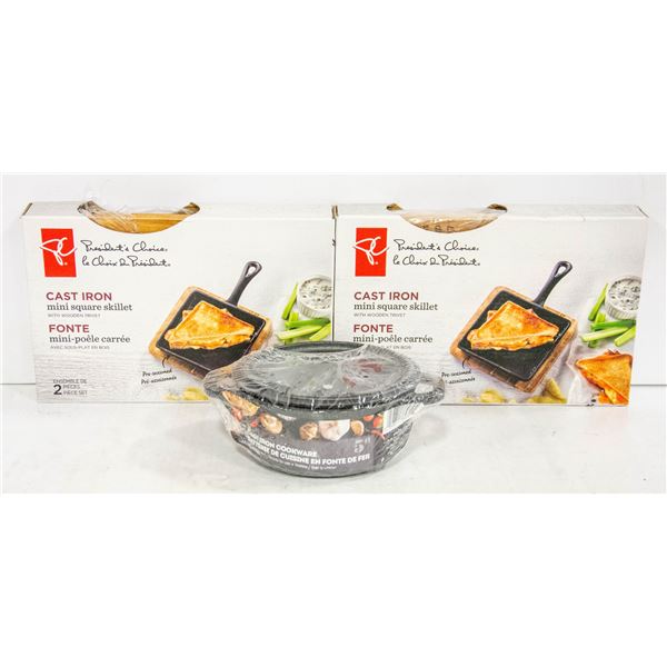 SEALED CAST IRON PRE-SEASONED PANS