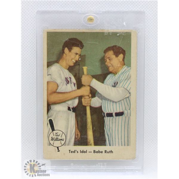 1959 FLEER TED WILLIAMS BABE RUTH CARD