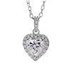 Sparkling 1ct VVS1 White G-H Fire Heart Moissanite Pendant