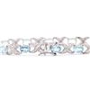 Image 2 : Plated Rhodium 11.26ctw Blue Topaz and Diamond Bracelet