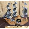 Image 3 : WOOD AND CHROME SHIP CLOCK