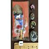 Image 1 : LOT OF 5 - HANDPAINTED STONES AND SPIRIT FEATHER