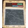 Image 2 : LOT OF 2 - ANTIQUE TRIPOD DESIGN CANDLE TABLE & CHILDS ABACUS CHALK BOARD