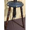 Image 3 : LOT OF 2 - ANTIQUE TRIPOD DESIGN CANDLE TABLE & CHILDS ABACUS CHALK BOARD