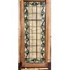 Image 2 : PINE FRAMED LEADED STAINED GLASS WINDOW - 22 X 56 INCHES