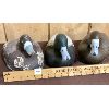 Image 1 : LOT OF 3 - CORK & WOOD DECOYS - 2X FRED COOK 1994 & 1X 1940/50's