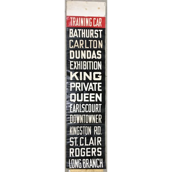 VINTAGE STREETCAR CANVAS ROLL SIGN
