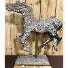 Image 1 : UNIQUE FIND - 1920'S CARVED WOODEN CAROUSEL HORSE - 36 X 31 X 10in