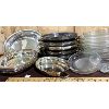 Image 2 : JOB LOT - LARGE QTY OF SILVERPLATE AND GLASS PLATTERS