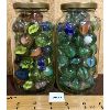 Image 1 : LOT OF 2 - GLASS JARS FULL OF MARBLES