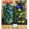 Image 1 : LOT OF 2 - GLASS JARS FULL OF MARBLES