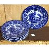 Image 1 : LOT OF 8 - FLOW BLUE CHINA LUCHEON PLATES - ENGLAND