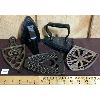 LOT OF 5 - SAD IRONS AND TRIVETS 