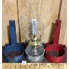 Image 1 : LOT OF 4 - OIL LAMP AND HOLDERS