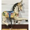 Image 3 : MINIATURE CAROUSEL STYLE WOODEN HORSE - 24in X 21.5in