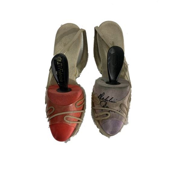 Debbie Reynolds Personal Signed Norman Kaplan Shoes