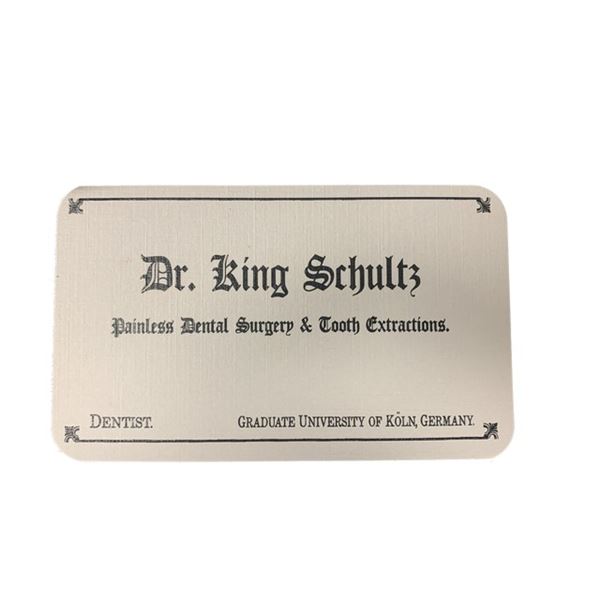 Dr. King Schultz (Christoph Waltz) Business Card Movie Props