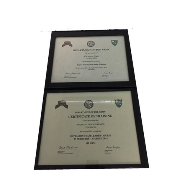The Dog Jackson Briggs (Channing Tatum) Framed Training Certificates Movie Props