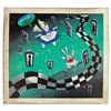 Mary Blair concept storyboard painting of Alice and White Rabbit from Alice in Wonderland