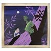 Mary Blair concept storyboard painting of Alice and Cheshire Cat from Alice in Wonderland
