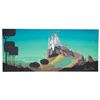 Eyvind Earle panorama concept storyboard painting of Sleeping Beauty's Castle from Sleeping Beauty