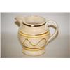 Image 1 : EARTHWORM BANDED MOCHAWARE PITCHER - 4 3/4" CREAMWARE MOCHA 